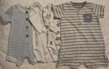Infant Boys 4 PC Lot 6-9 Months/ 2 Bodysuits And 2 Rompers Mixed Brands