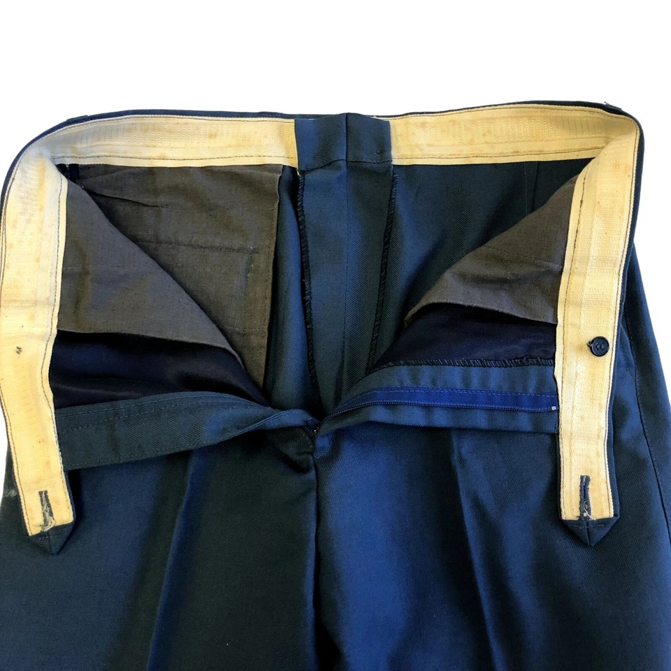 Pantalones de vestir ROCKABILLY de lana azul cadete de colección años 50 para hombre 34 Foto 4 de 4
