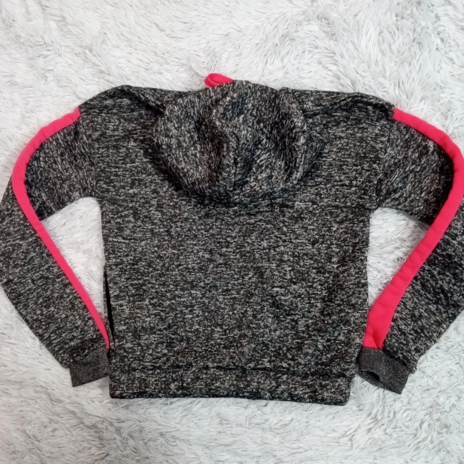 VETEMENTS New Look Womens Hoodie Sweatshirt Gray Pink M Legendary Marled Pockets