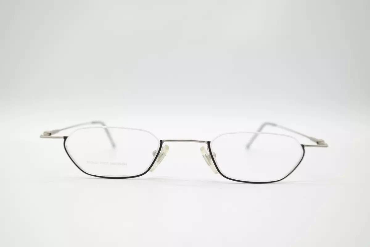 4U 1360 Black Silver half Rim Glasses Frames Eyeglasses New eBay