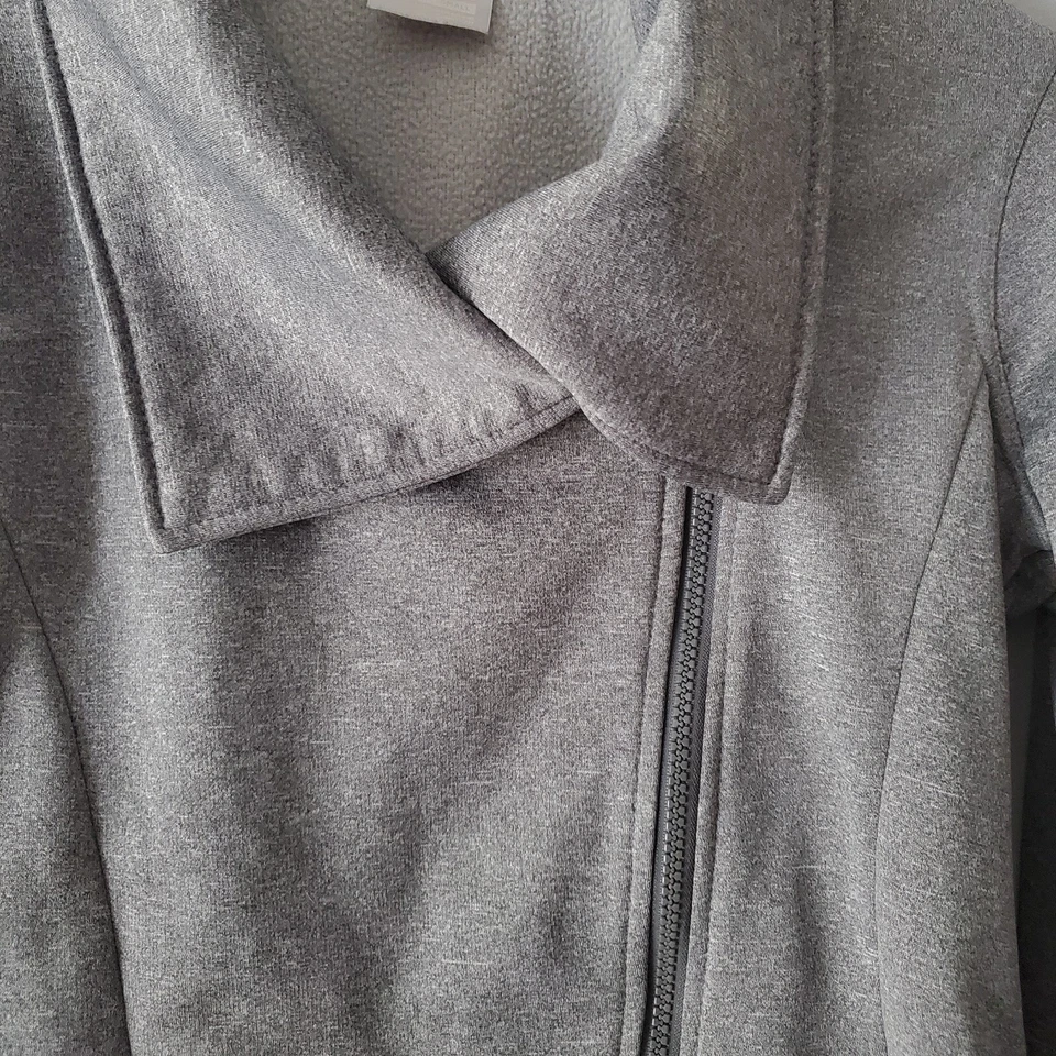 Jaqueta Head Feminina Tamanho S Cinza Lã Assimétrica Zíper Completo Athleisure Furos para Polegar - Imagem 4 de 4