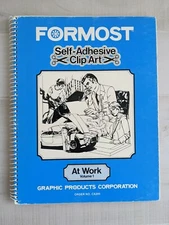 Vintage 1981 Formost Self Adhesive Clip Art Book At Work Theme Volume 1