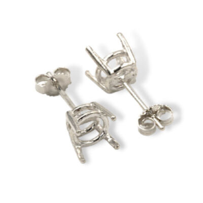 Round Center Post Basket Pre-notched Earring Mountings