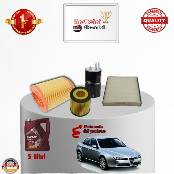 Inspektionskit Filter + ÖL Alfa Romeo 159 1.9 Jtdm 88KW 120CV Von 2005->-image