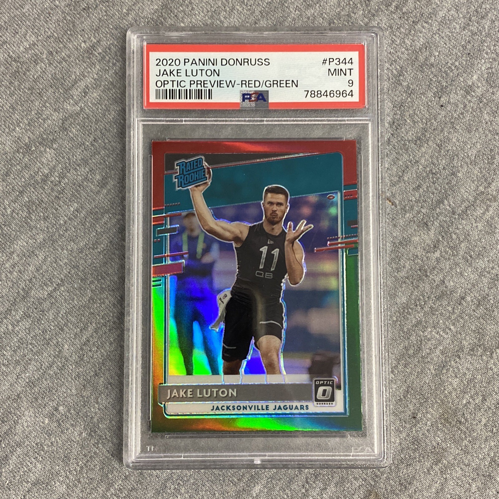 Jake Luton Panini Donruss #P344 Optic Preview-Red/Green
