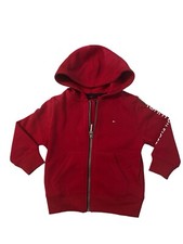 Tommy Hilfiger Hoodie Size 2T Red With Front Pockets Full Zip