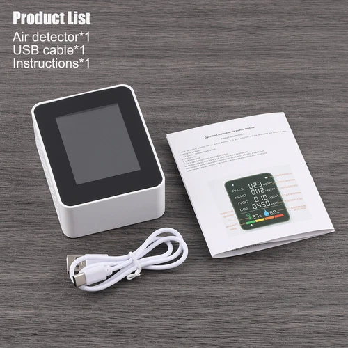 6 in 1 Air Quality Monitor CO2 Meter Carbon Dioxide Level TVOC HCHO Detector NEW - Picture 10 of 17