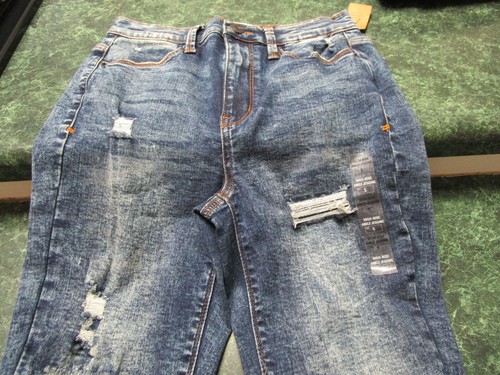 Mudd Girls High Rise Medium Blue Destructed Ankle Jeggings Jeans Pants Size 5 - Picture 2 of 6