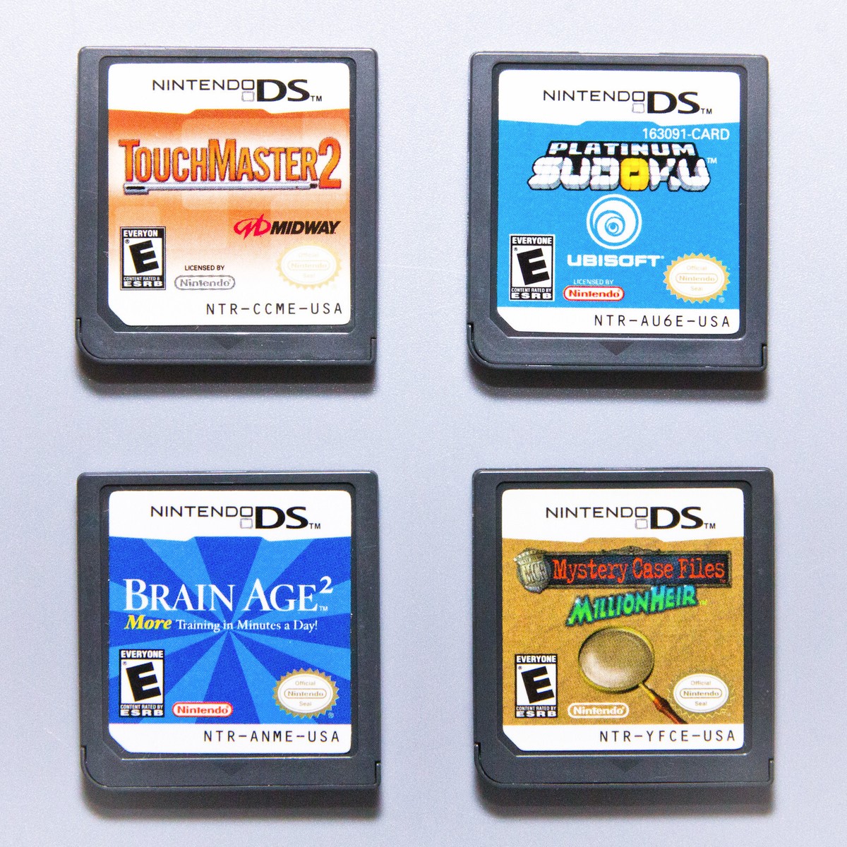 Nintendo DS Puzzle Game Lot | TOUCHMASTER 2 / SUDOKU / BRAIN AGE 2