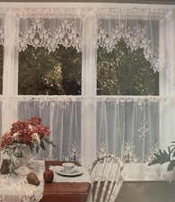 HERITAGE LACE CURTAINS TEA ROSE 60" X 24" TIER ECRU (BEIGE) NEW MADE IN THE USA