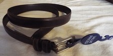 New Value Leather Belt - Brown with Silver Buckle - Size 46 - NEW