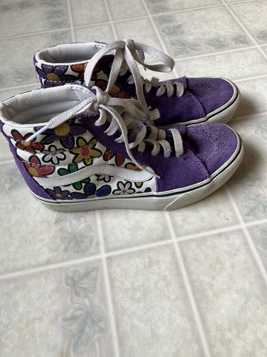 Vans High Top Ragazze Margherita e Viola Camoscio Missy Tg 4 Trendy Old Skool Skate - Foto 2 di 6