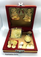 WEALTH CHARM RARE BOX SET LAXMI KUBER YANTRA PENDANT GOMTI ALTAR WICCA TALISMAN