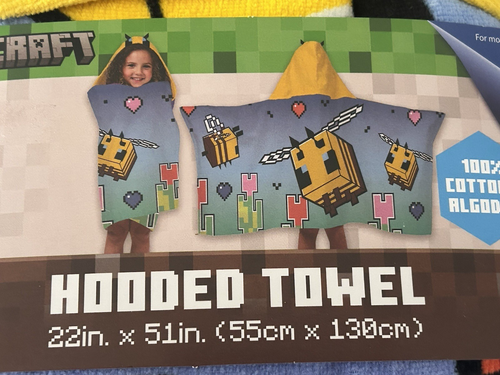 Toalla con capucha Minecraft para niños, toalla de playa de baño para niños, 22x51, algodón nueva #8583 - Imagen 3 de 8