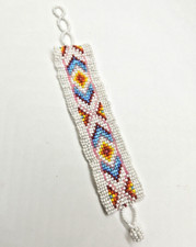 Loom Beaded Band Bracelet w/Loop and Ball Clasp Handmade Fashion Jewelry