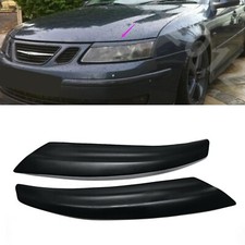 For Saab 9-3 02-07 Matte Black Headlights Eyelids Eyebrows Cover Fiberglass 1set