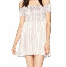 $150 Show Me Your Mumu Womens Pink Dolly Smocked Off-Shoulder A-Line Dress Sz XL
