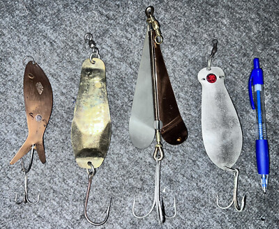 antique musky fishing lures ebay Antique Metal Muskie / Pike Spinner Fishing Lures Vintage Lot