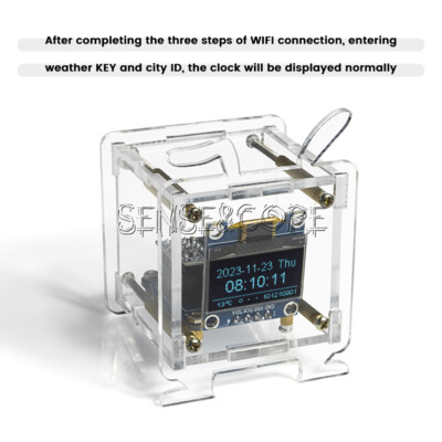 DIY ESP8266 Mini Weather Forecast Electronic Clock Kit 0.96'' OLED Display Shell