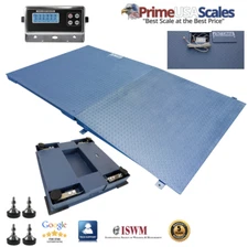 Optima 10,000 lb x 1 lb 4'x5' (48" x 60") Floor Scale / Pallet Scale with Ramp