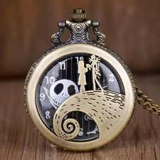 Steampunk Retro Quartz Analog Pocket Watch Necklace Chain Creative Design Unisex