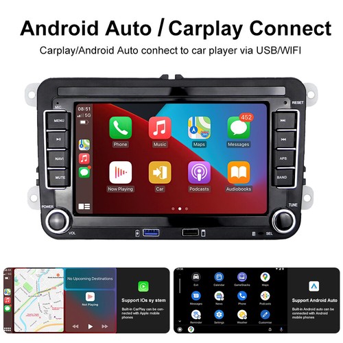 Radio de coche DAB+ 7" Android 13 Carplay GPS para VW Golf 5 6 Touran Tiguan Passat B6 - Imagen 4 de 12
