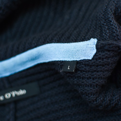 Marc O Polo lunga Coatigan donna Large L blu navy scuro 2 bottoni misto cotone - Foto 5 di 7