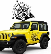 24"x20" Mountain Compass Graphics Sticker for SUV Car Hood Body Side Doors Black