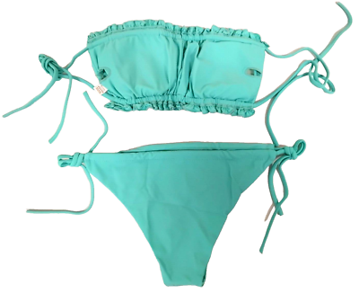 Turquoise Bikini Strapless Set Beachwear Swimwear for Ladies and