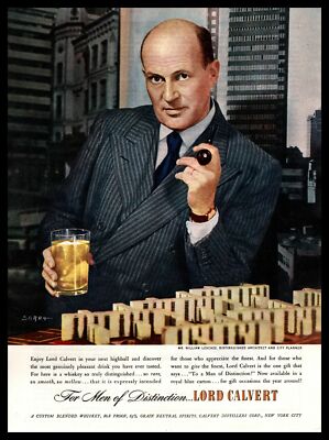 1948 Lord Calvert Whiskey Highball William Lescaze Architect Vintage Print Ad