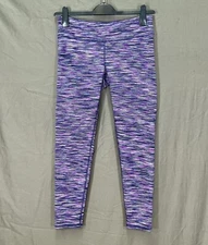 GAP FIT Purple/Navy STRETCHY KNIT Ankle PULL-ON ACTIVE GYM YOGA Leggings Sz M