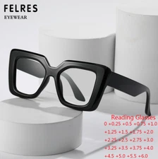 Square Blue Light Blocking Reading Glasses For Women Thick Frame Fashion Glasses