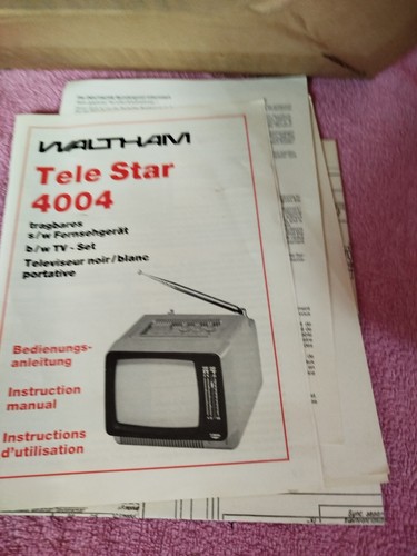 Telewizor Tele star 4004 czerwony w oryginalnym opakowaniu ekran instrukcji stary retro vintage kabel - Zdjęcie 4 z 9