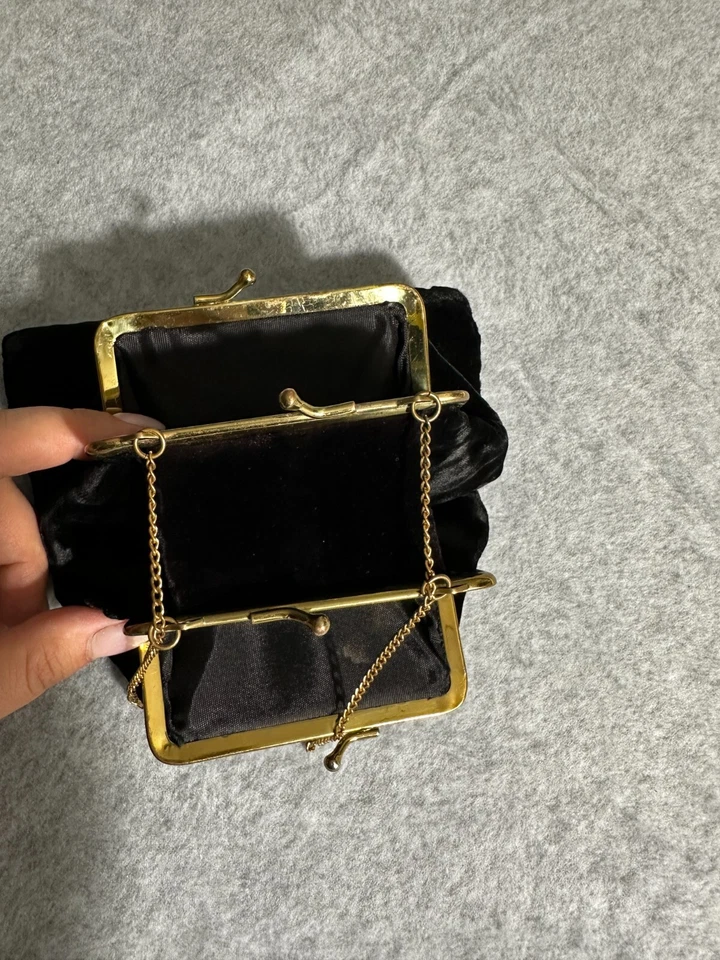 Cartera de Colección Coleccionable Terciopelo Monedero Teatro Boda Bolso de Mano Raro De Colección Foto 4 de 4