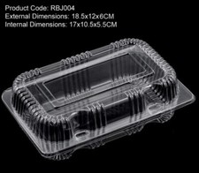 10-300x Thin Clear Plastic Boxes Containers Lightweight Use For Bakes Cake Salad