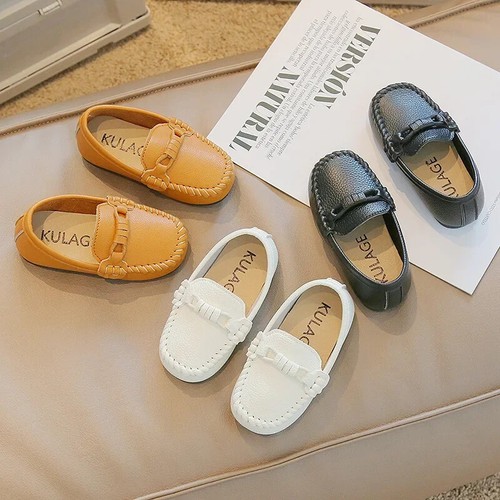 Toddler Boys School Garden Leather Shoes Casual Kids Party Wedding Dress Loafers - Picture 4 of 15