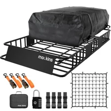 Mockins Roof Rack Cargo Carrier 64"x39"x6" + Cargo Bag & Bungee Net
