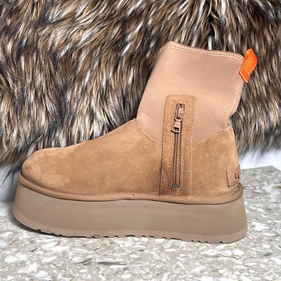 UGG Classic Dipper Platform Boots Women's Size US 9 Chestnut Suede