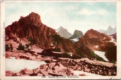 Cascade Mountains Washington White Border Postcard