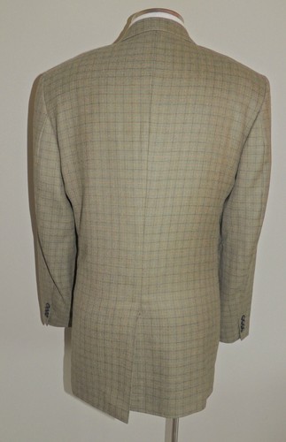 LANDS END SAGE CHECK ALPACA BLEND 2 BUTTON SPORT COAT SIZE 44R - Picture 5 of 7