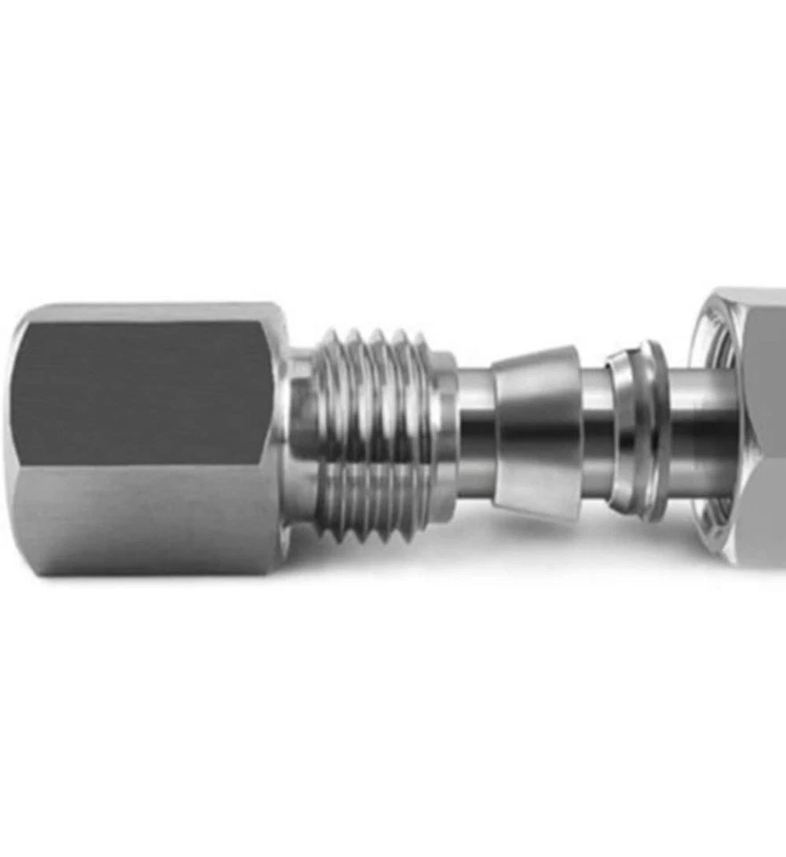 Compression Fitting, 6mm Tube OD x 1/2" Female, Beduan 304 Stainless Steel - Image 3 of 4