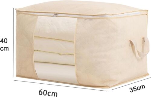 4X Clothes Storage Bags Zipped Organizer Underbed Wardrobe Cube Closet Boxes UK - Picture 3 of 15