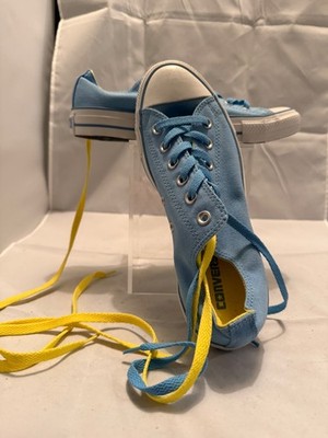 Converse Chuck Taylor All Star, blue low-top sneakers Sz 8 yellow/blue laces