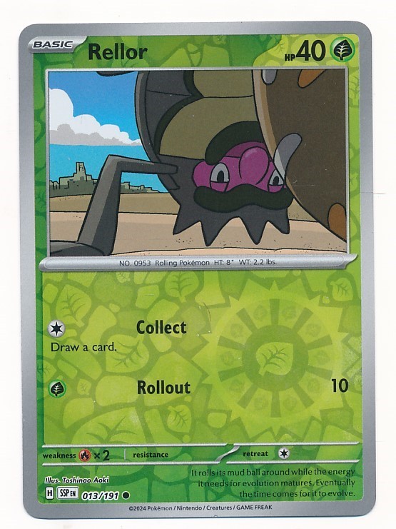 D451153  Pokemon Card Rellor #13  Surging Sparks Reverse Holo