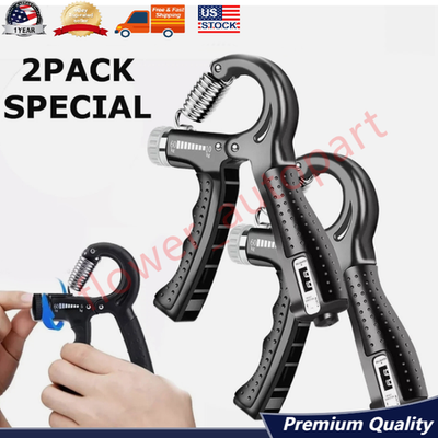 #ad 2 Hand Grip Strengthener Power Trainer Gripper Strength Adjustable Gym Exerciser $6.26