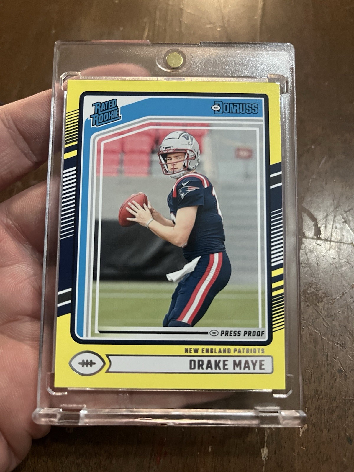 Drake Maye 2024 Panini Donruss Press Proof Yellow Rated Rookie RC #379 Patriots