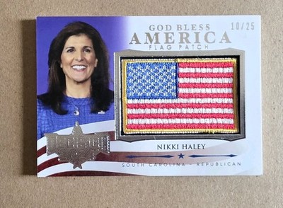 Decision 2024 Nikki Haley God Bless America Flag Patch #GBA22 Silver #'d 10/25