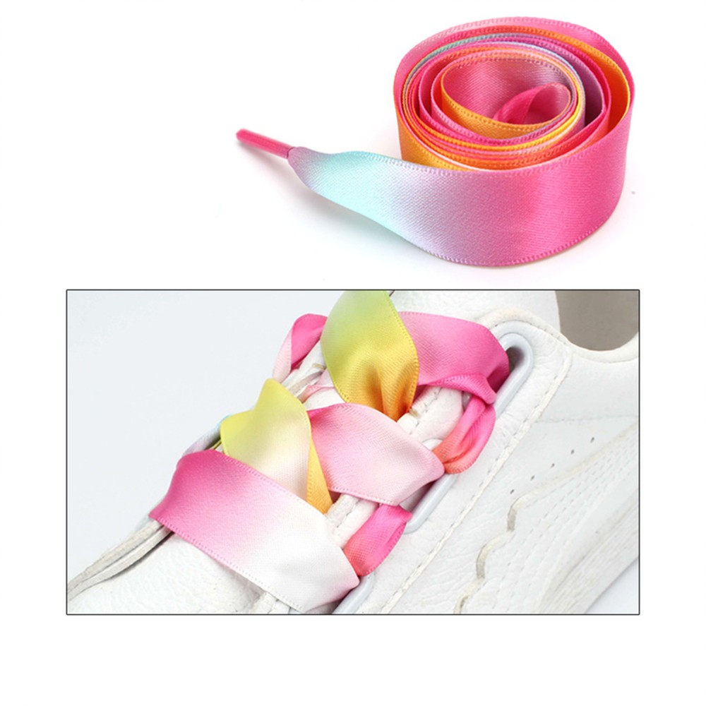 APL 2 paia di cravatte per scarpe 80 cm poliestere decorative colore arcobaleno per tela