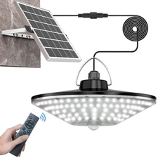 Solar Shed Light Outdoor Indoor Solar Powered Motion Sensor Light 198LED 1200...