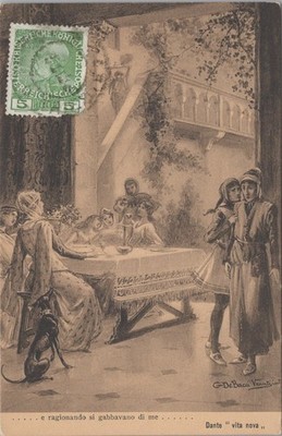 Dante Vita Nova De Bacci Venuti Trieste Alterocca Austria Stamp 1908 Postcard